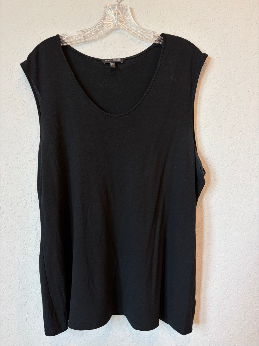 Eileen Fisher Black Scoop Neck Sleeveless Tank